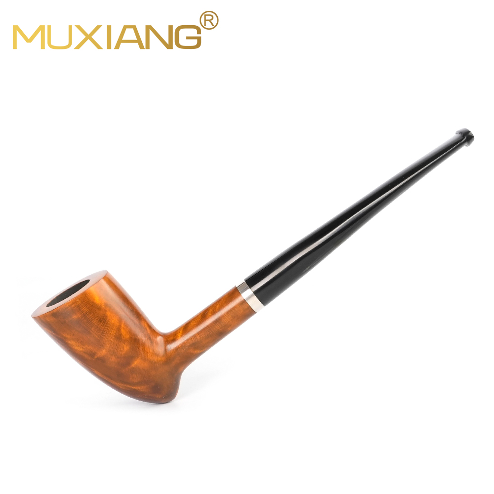 Vape Ring - MUXING Klassieke gladde briarwood rookpijp, zilveren